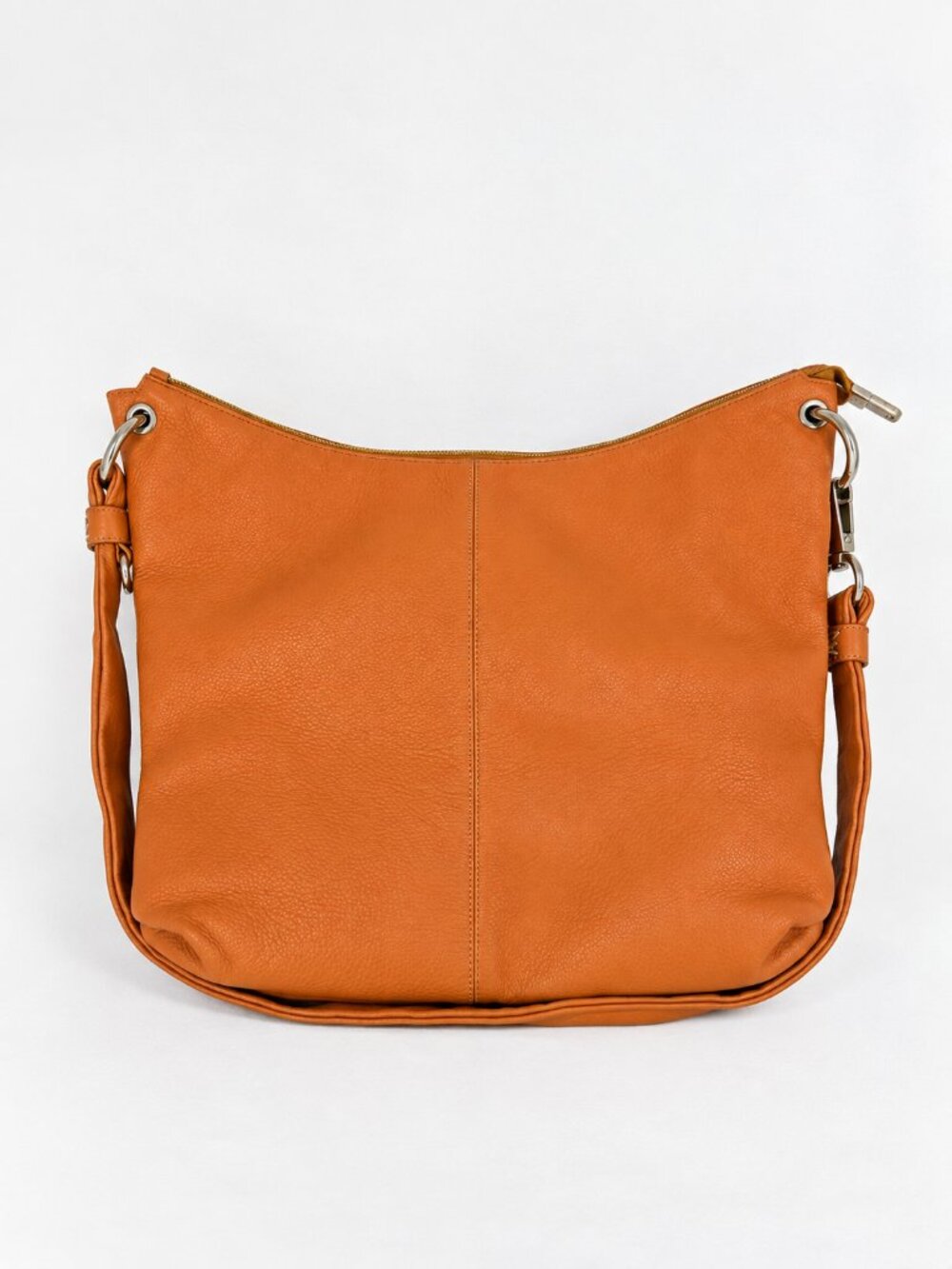 Roberta Firenze Italy Orange Pebbled Leather Hobo Shoulder Bag